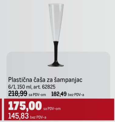 Plastična čaša za šampanjac