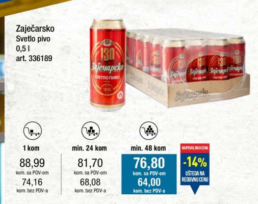 Zaječarsko Svetlo pivo 0,5l