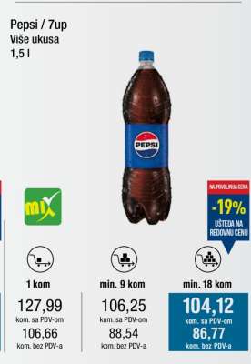 Pepsi / 7up Više ukusa 1,5 l