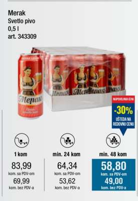 Merak Svetlo pivo 0,5 l