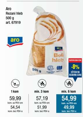 Aro Rezani hleb 500 g