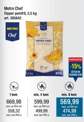 Metro Chef Dipper pomfrit, 2,5 kg