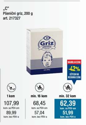 C pšenični griz 200 g