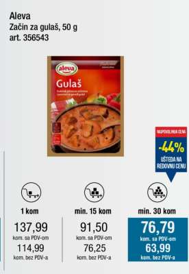 Aleva Začin za gulaš, 50 g