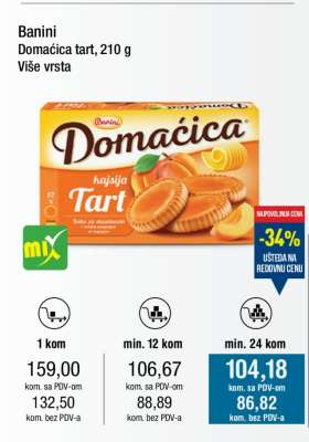 Banini Domaćica tart, 210 g