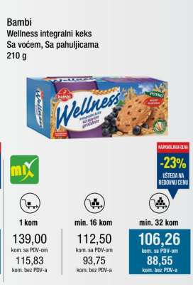 Bambi Wellness integralni keks