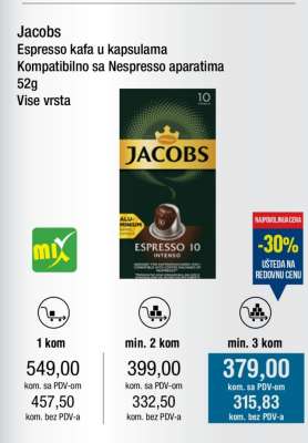 Jacobs Espresso kafa u kapsulama