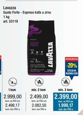 Lavazza Gusto Forte - Espreso kafa u zrnu 1 kg