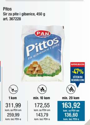 Pitos Sir za pite i gibanice, 450 g
