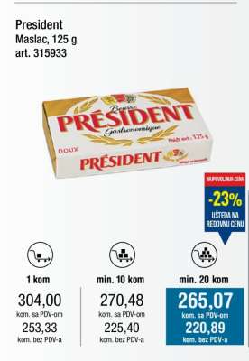 President maslac 125 g