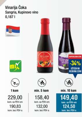 Vinarija Čoka Sangria, Kupinovo vino