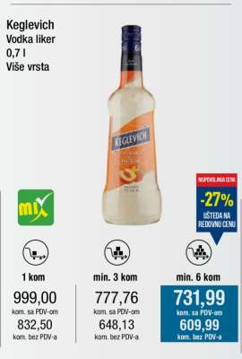 Keglevich Vodka liker 0,7 l
