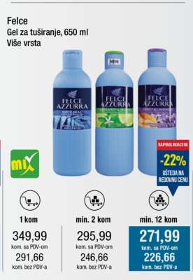 Felce Gel za tuširanje, 650 ml