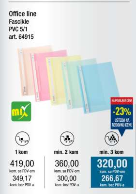 Office line Fascikle PVC 5/1 art. 64915