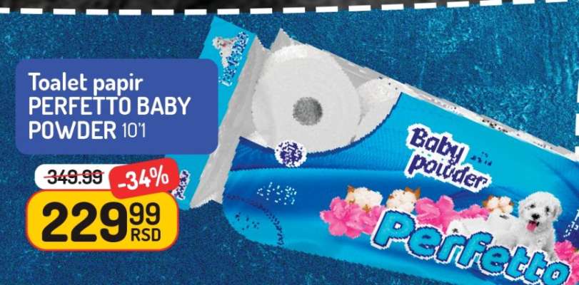 Toalet papir PERFETTO BABY POWDER 10+1