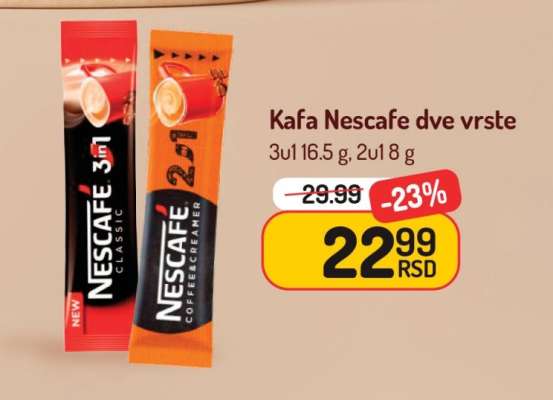 Kafa Nescafe dve vrste