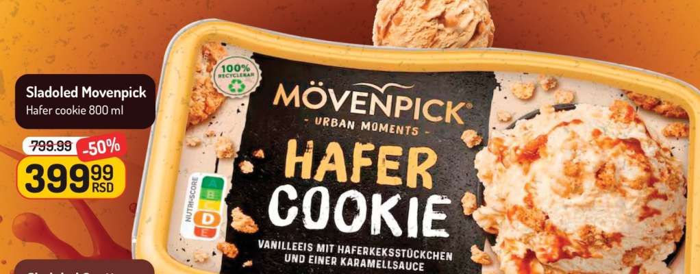 Sladoled Mövenpick Hafer Cookie 800 ml