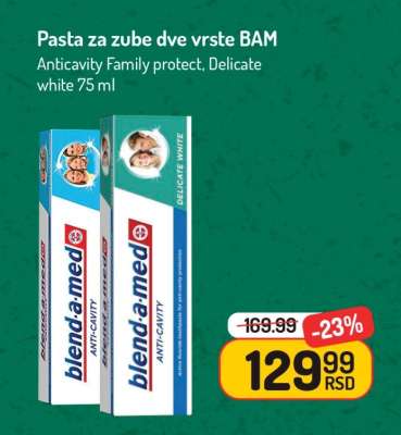 Pasta za zube dve vrste BAM