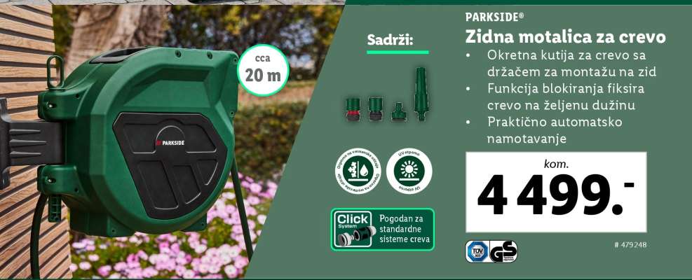PARKSIDE® Zidna motalica za crevo