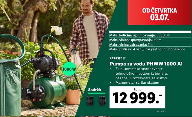Pumpa za vodu PHWW 1000 A1