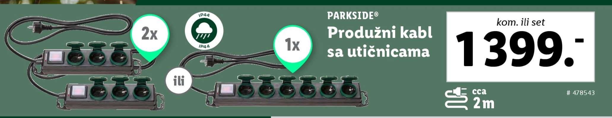 Produžni kabl sa utičnicama