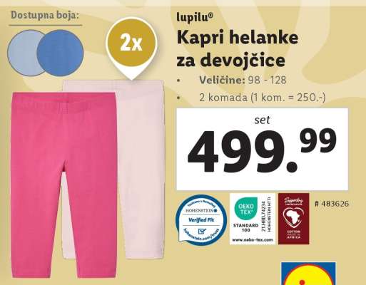 Kapri helanke za devojčice