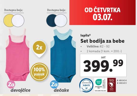 lupilu® Set bodija za bebe