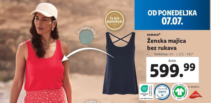 Ženska majica bez rukava