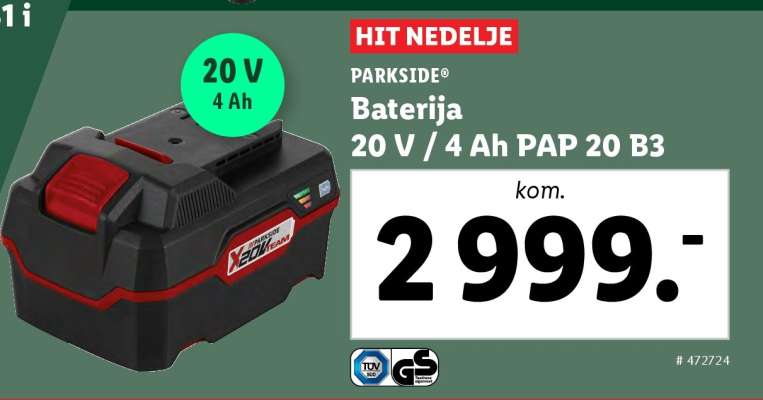 Parkside baterija