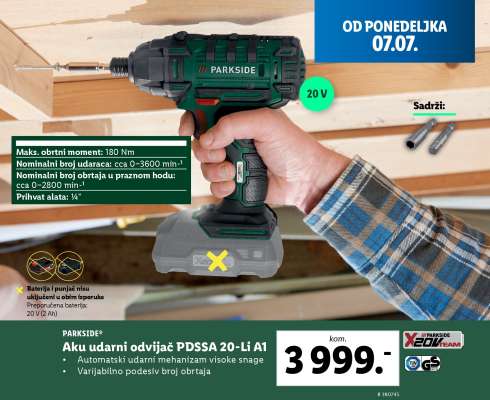 Aku udarni odvijač PDSSA 20-Li A1