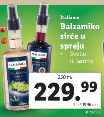 Italiamo Balzamiko sirće u spreju