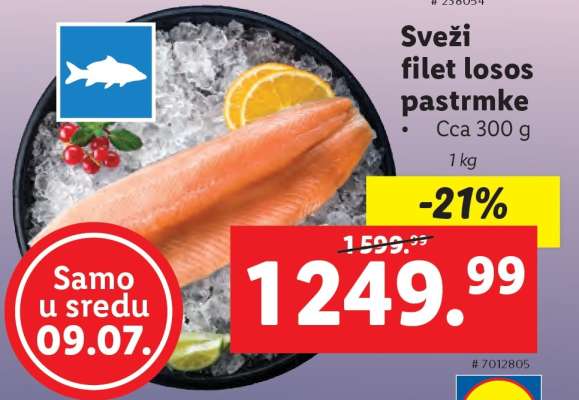 Sveži filet losos pastrmke