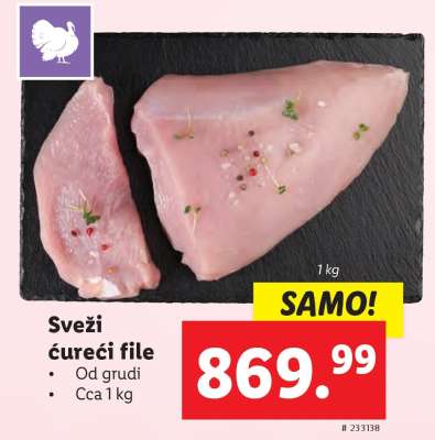 Sveži ćureći file