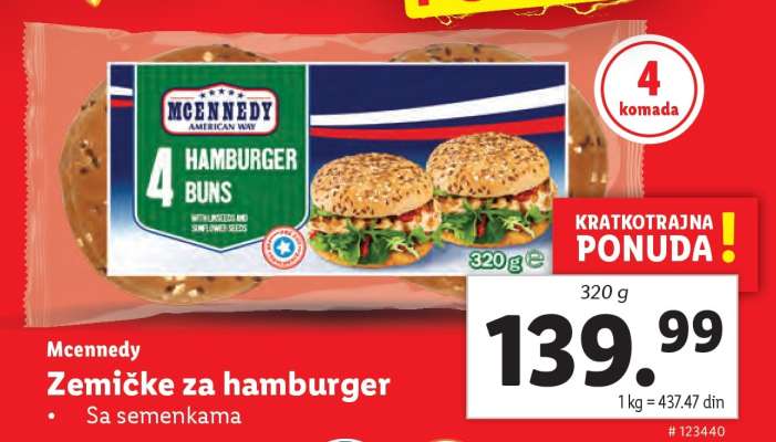 Mcennedy Zemičke za hamburger