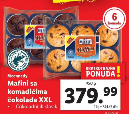 Mafini sa komadićima čokolade XXL