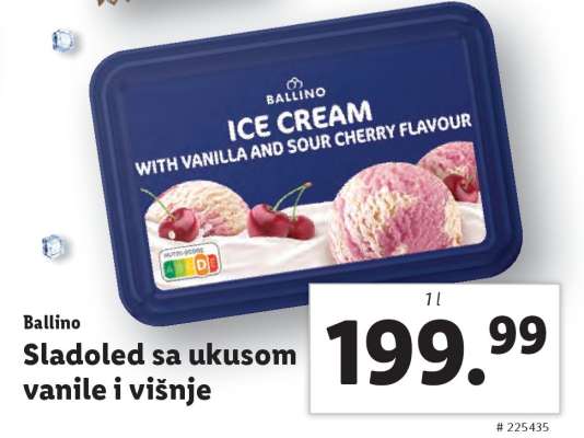 Ballino Sladoled sa ukusom vanile i višnje