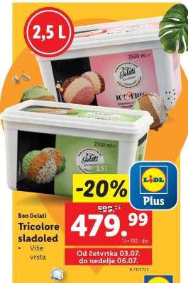 Bon Gelati Tricolore sladoled