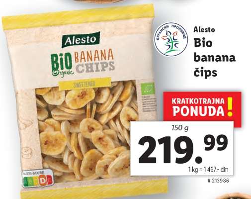 Alesto Bio banana čips