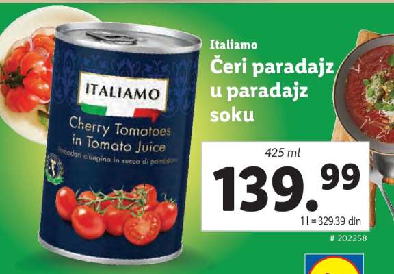 Čeri paradajz u paradajz soku