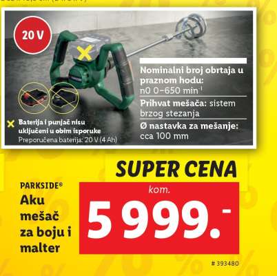 PARKSIDE Aku mešač za boju i malter