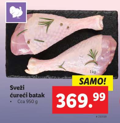 Sveži ćureći batak