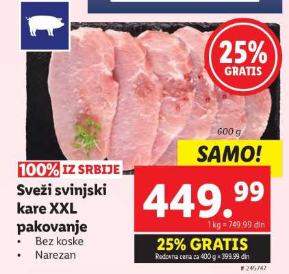 Sveži svinjski kare XXL pakovanje