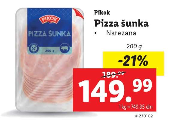 PIZZA ŠUNKA