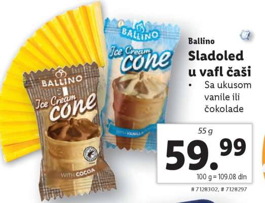 Ballino Sladoled u vafl čaši