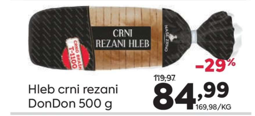 Hleb crni rezani DonDon 500 g