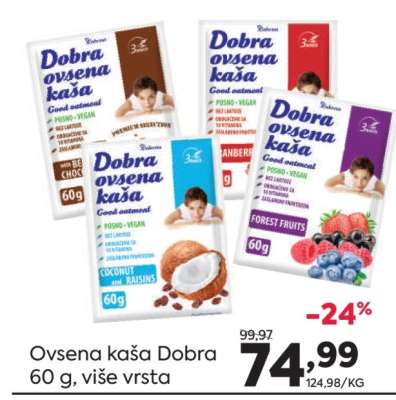 Dobra ovsena kaša 60 g, više vrsta