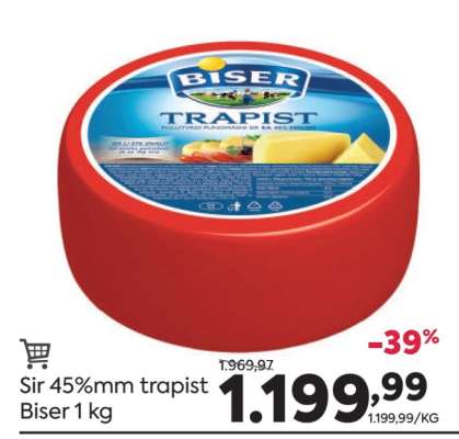 Sir 45%mm Trapist Biser 1 kg