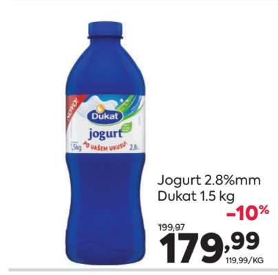 Jogurt 2.8%mm Dukat 1.5 kg