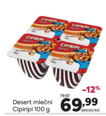 Desert mlečni Cipiripi 100 g