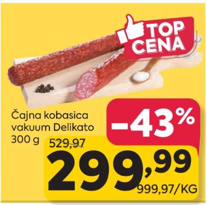 Čajna kobasica vakuum Delikato 300 g